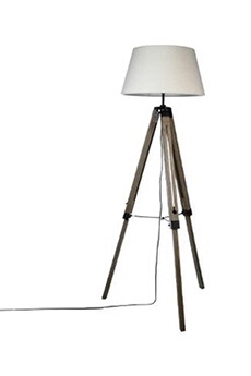 lampadaire pegane lampadaire trepied en bois coloris beige - dim : hauteur 145 cm --