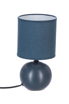 lampe à poser pegane lampe à poser en ceramique finition orage mate - dim : d 13 x h 25 cm - -