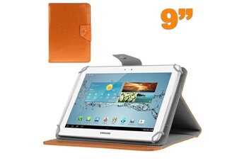 YONIS Housse Tablette de protection pliable simili cuir orange pour tablette tactile 9 pouces