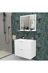 Le Quai des Affaires Meuble sous-vasque 2 tiroirs MALAGA 80 cm + vasque + miroir / Blanc photo 1