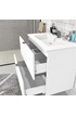 Le Quai des Affaires Meuble sous-vasque 2 tiroirs MALAGA 80 cm + vasque + miroir / Blanc photo 3