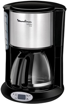 cafetière électrique programmable de 0,6L pour 6 tasses avec écran LCD 1000W gris noir FG362810 krups