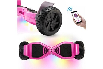 Newhover Hoverboard et Gyropode Overboard hummer tout terrain de 8,5", 700w, led bluetooth, équilibrage automatique, rose