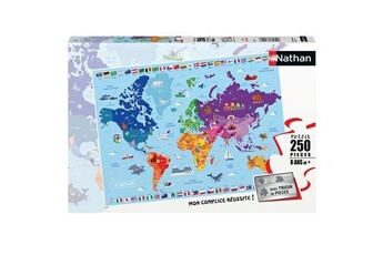 Puzzle Nathan Puzzle 250 pièces nathan carte du monde