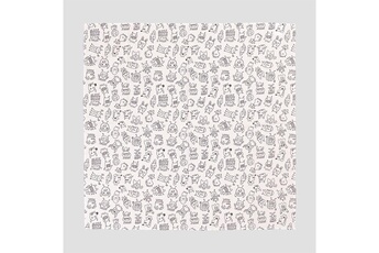 Autres jeux d'éveil Sklum Sklum nappe à colorier lavable avec 12 marqueurs (100 x 100 cm) liam kids blanc - noir coton 100 cm