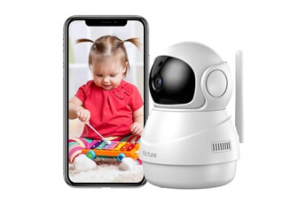 Babyphone Victure Babyphone wifi 1080p caméra intérieur avec détection de mouvement et son, vision nocturne, audio bidirectionnel, carte sd/stockage en nuage