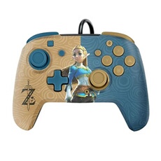 Manette filaire Faceoff Deluxe+ Audio Zelda légendaire pour Nintendo Switch Marron et bleu