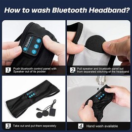 Bandeau Écouteurs Pour Dormir Bluetooth 3 En 1 - Casque Anti Bruit Sommeil Avec Musique, Masque Yeux Réglable Sport Yoga