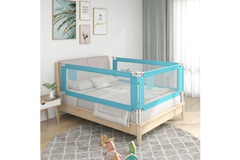 Barrière de lit bébé GENERIQUE Barrière de sécurité de lit d'enfant bleu 120x25 cm tissu