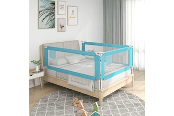 Barrière de lit bébé GENERIQUE Barrière de sécurité de lit d'enfant bleu 100x25 cm tissu