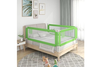 Barrière de lit bébé GENERIQUE Barrière de sécurité de lit d'enfant vert 150x25 cm tissu