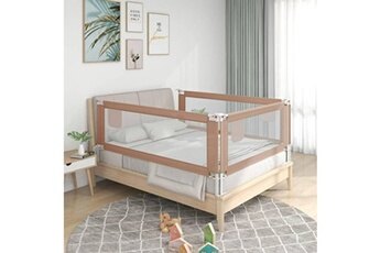 Barrière de lit bébé GENERIQUE Barrière de sécurité de lit d'enfant taupe 180x25 cm tissu