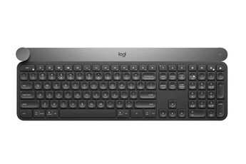 Logitech Clavier craft advanced keyboard with creative input dial clavier rf sans fil + bluetooth qwerty anglais noir, gris