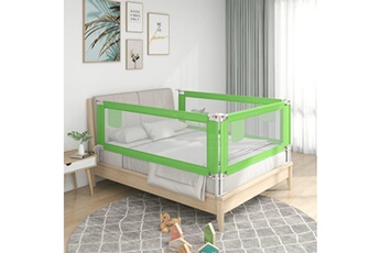 Barrière de lit bébé GENERIQUE Barrière de sécurité de lit d'enfant vert 100x25 cm tissu