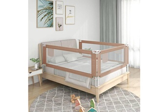 Barrière de lit bébé GENERIQUE Barrière de sécurité de lit d'enfant taupe 150x25 cm tissu