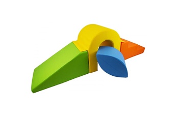 Autres jeux d'éveil Velinda Set de blocs en mousse 4 éléments avec petit pont jaune, vert, bleu, orange