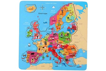 Puzzle Guizmax Puzzle en bois carte europe 18 pieces pays enfant