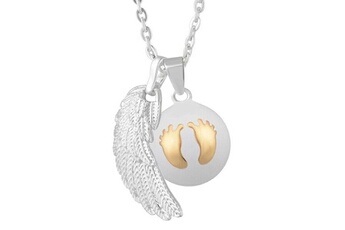 Bijou de déguisement Totalcadeau Bola de grossesse pendentif double aile d'ange et boule collier bijou