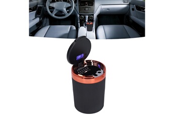 Accessoire siège auto GENERIQUE Cendrier de voiture lumineux 3w avec couvercle de lumière led cendrier de cigarette sans fumée ignifuge(orange