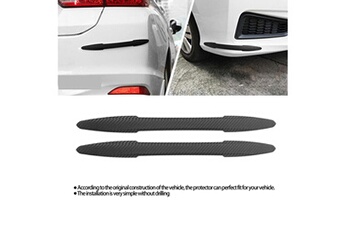 Accessoire siège auto GENERIQUE 2pcs protecteur de pare-chocs avant de voiture bandes d'angle de porte de corps autocollant style en fibre de carbone universel