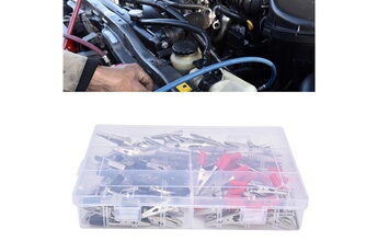 Accessoire siège auto GENERIQUE Pince de batterie 100 pièces pince de serrage de batterie rouge noir kit d'outils de fixation ferme pour charger le