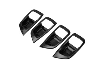 Accessoire siège auto GENERIQUE 4 pièces voiture à l'intérieur de la poignée porte bol couvercle garniture en fibre carbone style pour pajero sport 2019-2021