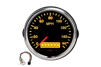 Accessoire siège auto GENERIQUE Indicateur de vitesse 3,3 pouces 12 v/24 v 0-160 mph indicateur de vitesse lcd avec rétro-éclairage ambre blanc