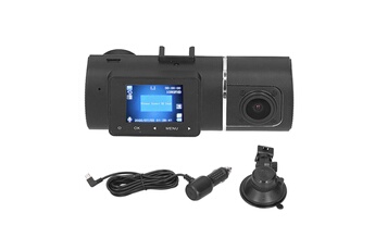 Accessoire siège auto GENERIQUE Caméra de tableau de bord rotative 1080p dvr à double objectif 170 ° grand angle g sensor enregistreur vidéo dc 12-24v