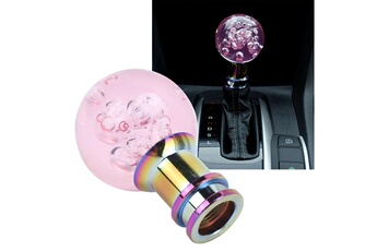Accessoire siège auto GENERIQUE Pommeau de levier de vitesse manuel manette de vitesse bulle de rose avec 3 adaptateurs filetés universels