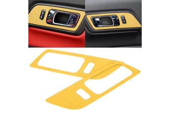 Accessoire siège auto GENERIQUE 2 pièces cadre de poignée de porte intérieure de remplacement d'autocollant intérieur brut pour 2015-2021 lhd (jaune)