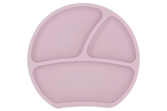 Assiette bébé Kindsgut Assiette ventouse en silicone rose pâle
