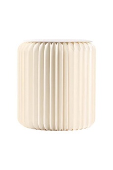 pouf ideanature - pouf design en carton plié 35 cm blanc cassé