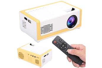 Vidéoprojecteur Vendos85 Mini vidéoprojecteurs de cinéma 1080p full hd hdmi av usb blanc jaune