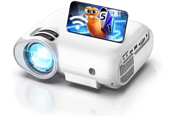 Vidéoprojecteur Vendos85 Videoprojecteur 1080p full hd wifi bluetooth compatible avec hdmi vga usb blanc