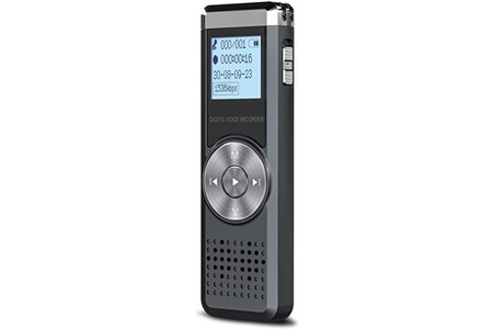 Dictaphone Vendos85 Dictaphone enregistreur vocal numérique pour conférence, cours 16 go noir gris