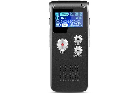Dictaphone Vendos85 Dictaphone numérique portable pour leçons, réunions, entrevues 8 go noir gris