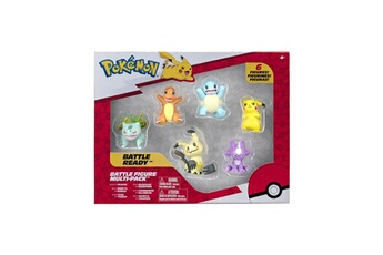Figurine pour enfant Jazwares Pokémon - pack 6 figurines battle 5 cm pikachu, carapuce, salamèche, bulbizarre, palarticho, toxizap