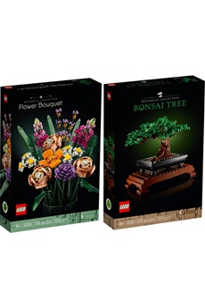 Lego 10280 10281 - creator expert lot de 2 articles bouquet fleura et arbre bonsai