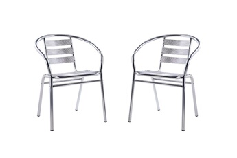 Vente-unique Chaise de jardin Lot 2 chaises en aluminium - montmartre