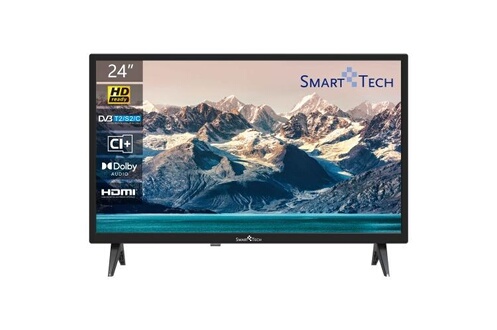 TV LED Smart Tech Tv led hd 24&#39; (60cm) 24hn10t2 triple tuner dolby audio h.265 hdmi usb | Darty