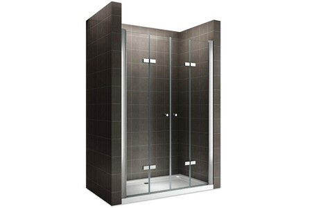 Porte de douche Saniverre Emmy porte de douche pliante pivotante h 185 cm largeur réglable 68 à 72 cm verre transparent