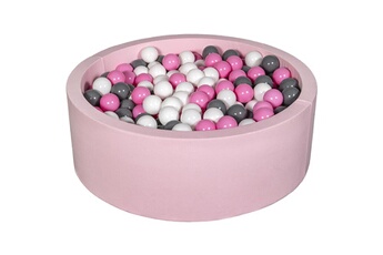 Balle, jouet sensoriel Velinda Piscine à balles aire de jeu + 450 balles rose blanc,rose clair,gris