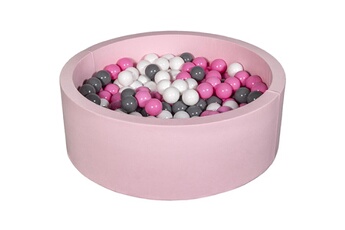 Balle, jouet sensoriel Velinda Piscine à balles aire de jeu + 300 balles rose blanc,rose clair,gris