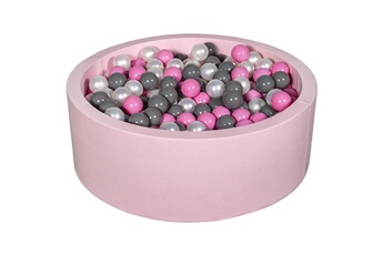 Balle, jouet sensoriel Velinda Piscine à balles aire de jeu + 450 balles rose perle, rose clair, gris