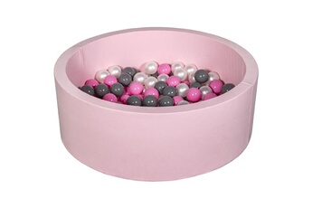 Balle, jouet sensoriel Velinda Piscine à balles aire de jeu + 150 balles rose perle, rose clair, gris