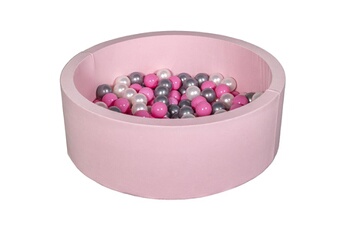 Balle, jouet sensoriel Velinda Piscine à balles aire de jeu + 150 balles rose perle, rose clair, argent