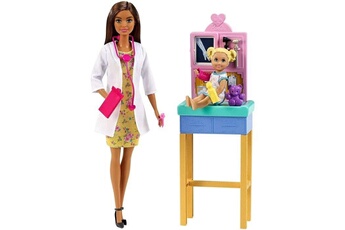 Poupée Mattel Barbie - barbie coffret docteure brune - poupée