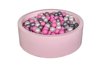 Balle, jouet sensoriel Velinda Piscine à balles aire de jeu + 450 balles rose perle, rose clair, argent