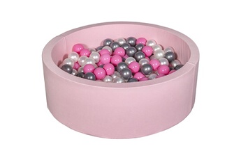 Balle, jouet sensoriel Velinda Piscine à balles aire de jeu + 200 balles rose perle, rose clair, argent