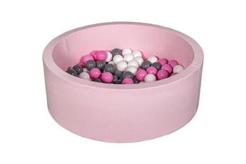 Balle, jouet sensoriel Velinda Piscine à balles aire de jeu + 150 balles rose blanc,rose clair,gris